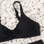 Damen Hochgeschnittene Bikinihose mit modischem Ringdetail R&B