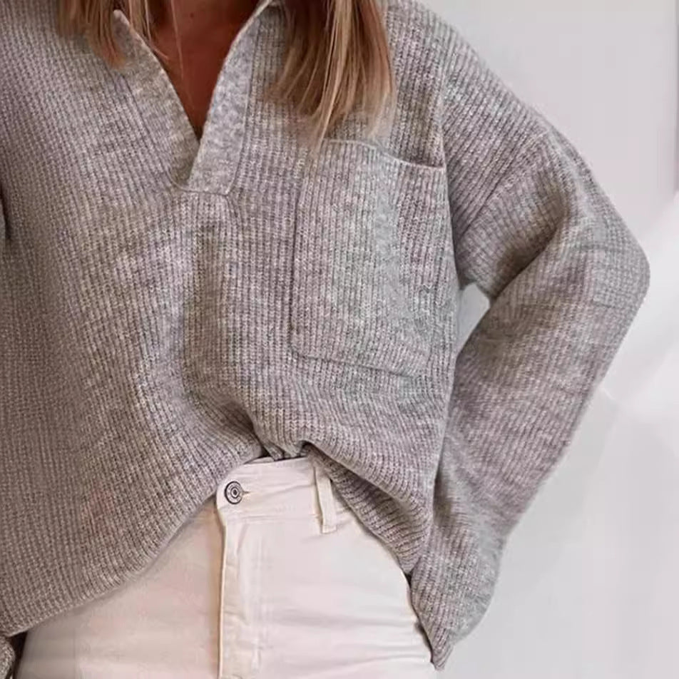 Damen lässiger Strickpullover R&B