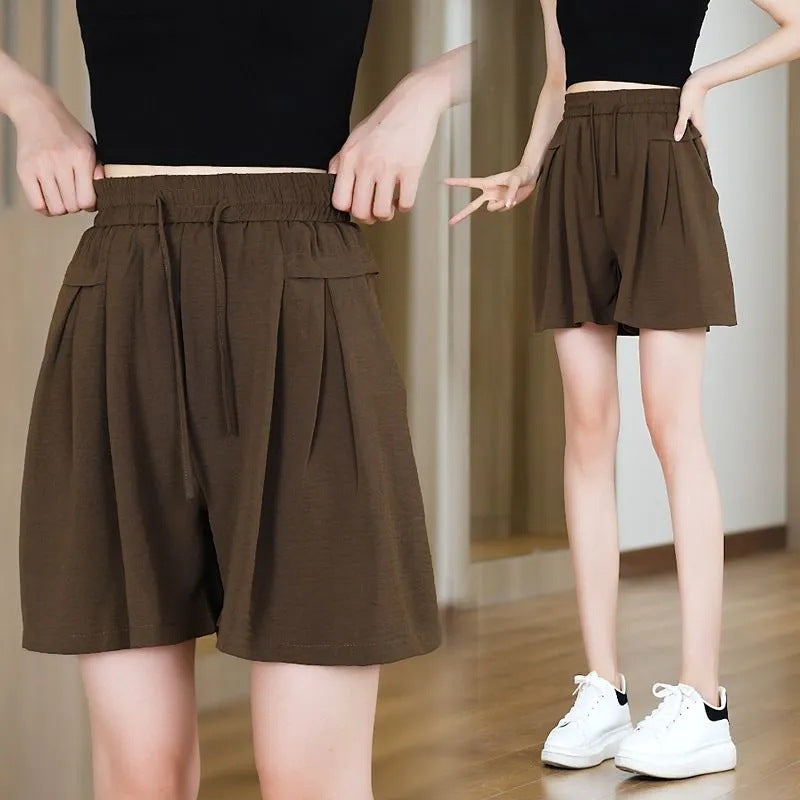 Damen kurze Freizeithose mit elastischem Taillenbund und praktischen Seitentaschen