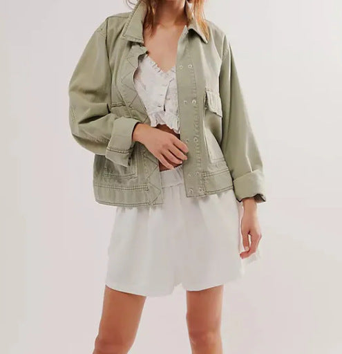 Damen lässige Oversized-Jacke R&B