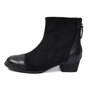 Damen elegante Stiefeletten aus weichem Wildleder mit modischen Akzenten R&B