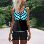 Damen Sportliches Tankini-Set mit stylischem Reißverschluss R&B