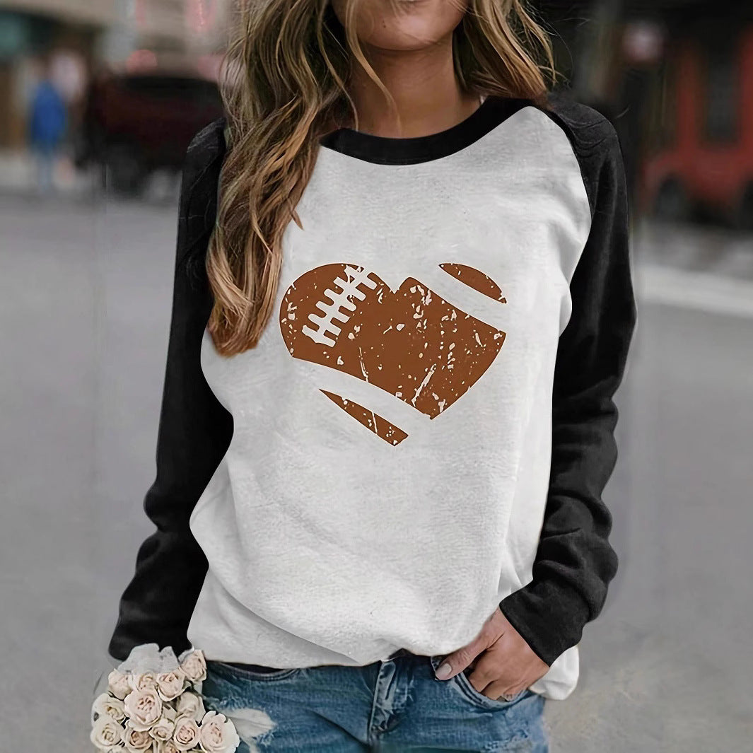 Damen lässiger Raglan-Pullover aus weichem Baumwollmix mit Rundhalsausschnitt R&B