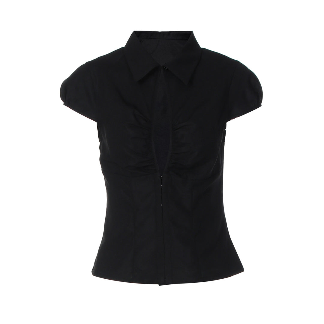 Damen Elegantes tailliertes Blusenshirt mit einem Reißverschluss R&B
