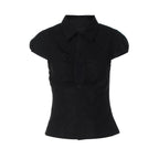 Damen Elegantes tailliertes Blusenshirt mit einem Reißverschluss R&B