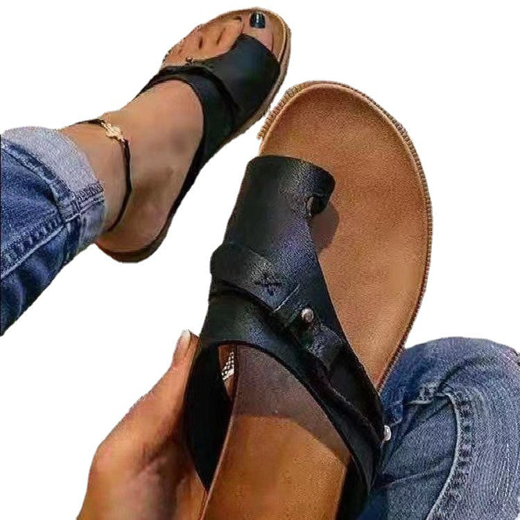 Damen komfortable Zehentrenner-Sandalen mit verstellbarem Riemen R&B