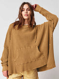 Damen Lässiger Hoodie mit strukturiertem Design und praktischer Kängurutasche