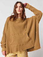 Damen Lässiger Hoodie mit strukturiertem Design und praktischer Kängurutasche
