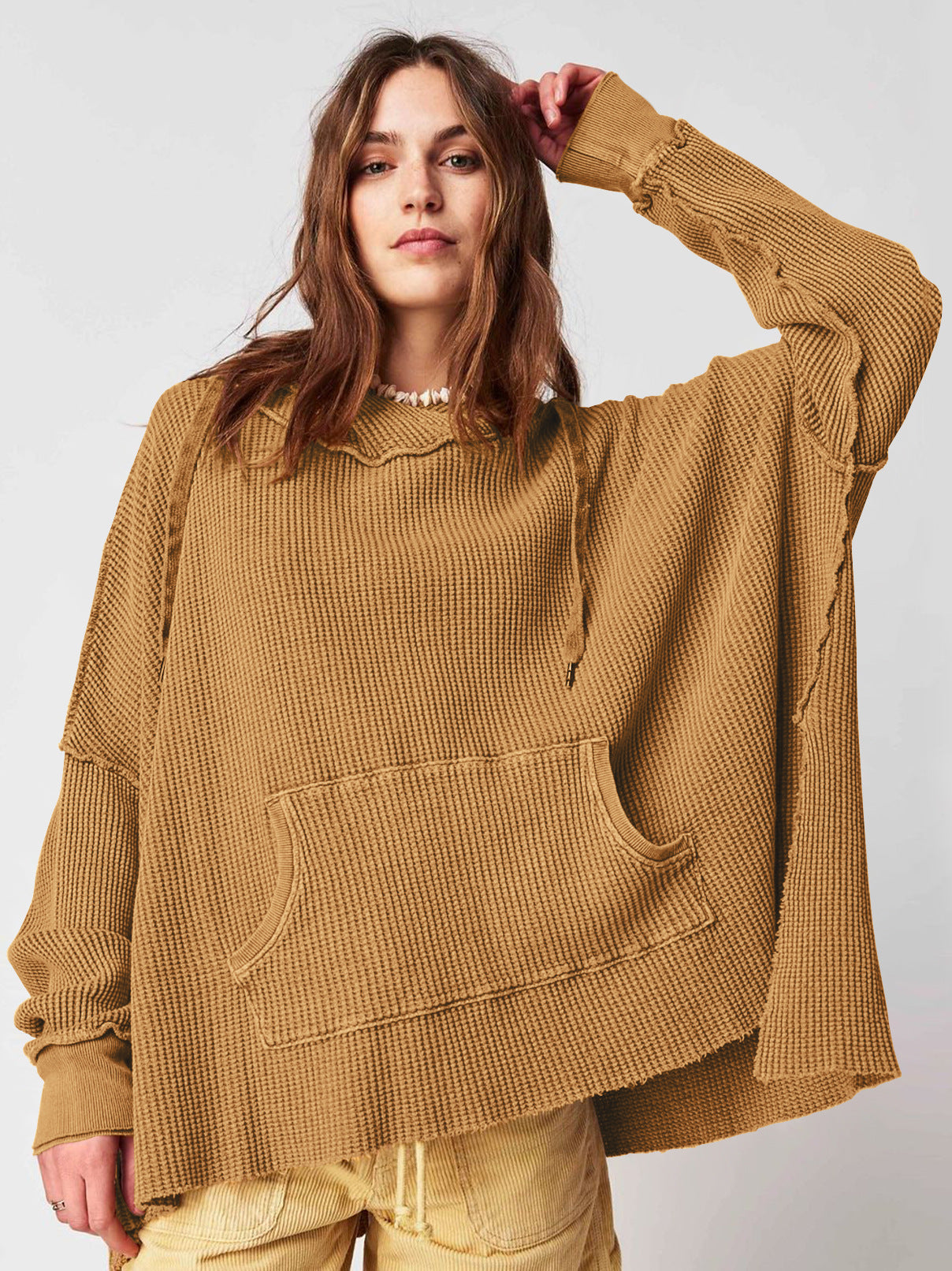 Damen Lässiger Hoodie mit strukturiertem Design und praktischer Kängurutasche