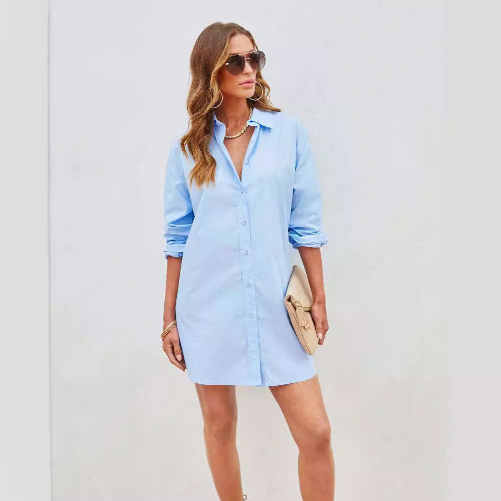 Damen lässiges Shirtkleid mit praktischem Knopfverschluss und dezenten Ärmeldetails R&B