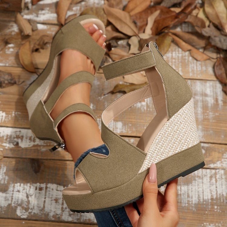 Damen Wedge-Sandaletten mit komfortablem Riemen-Design R&B