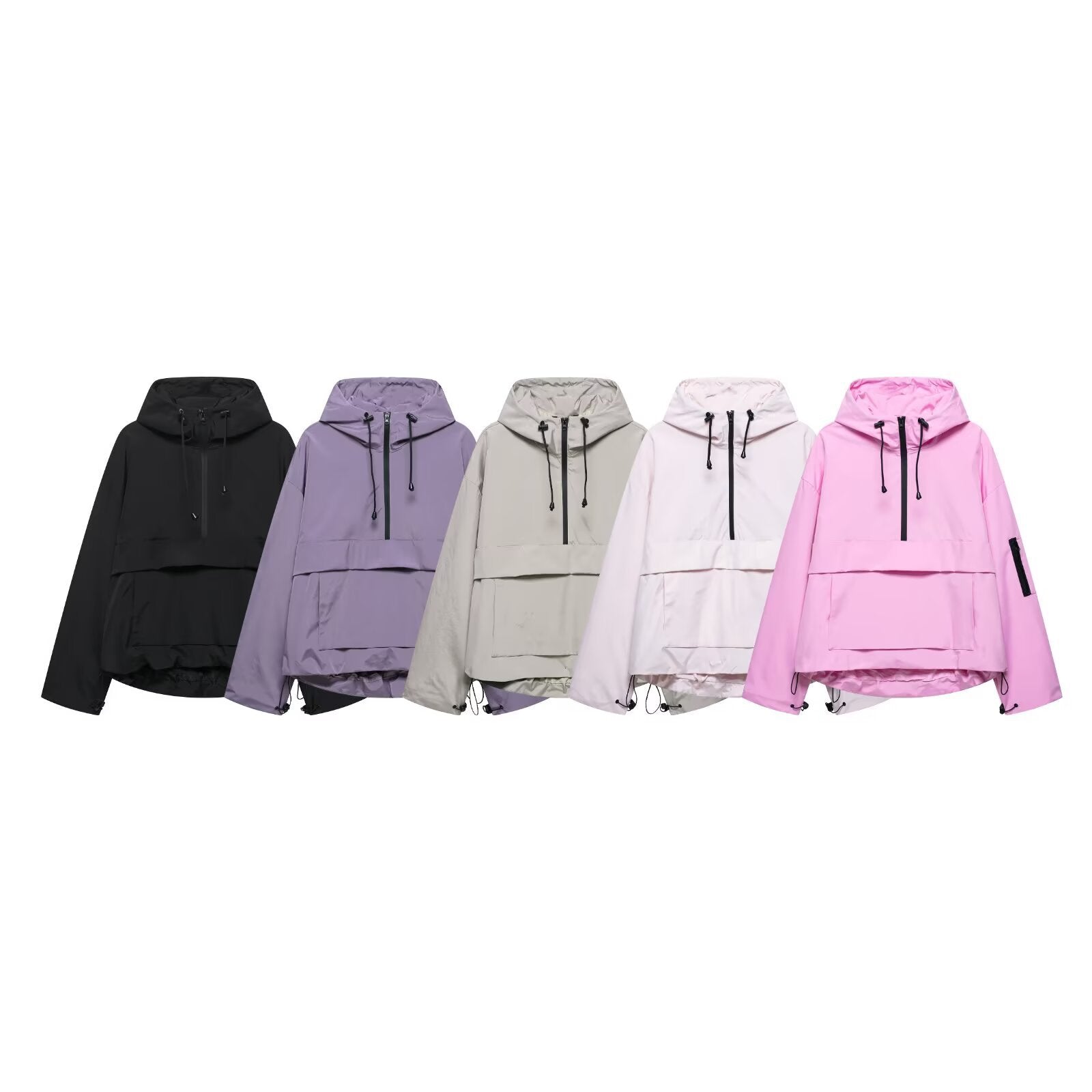Damen lässige Übergangsjacke mit hohem Kragen und praktischen Taschen R&B