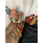 Damen elegante Slipper aus weichem Veloursleder R&B