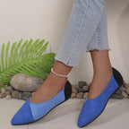 Damen Ballerinas mit spitz zulaufender Sohle und modischem Farbkontrast R&B