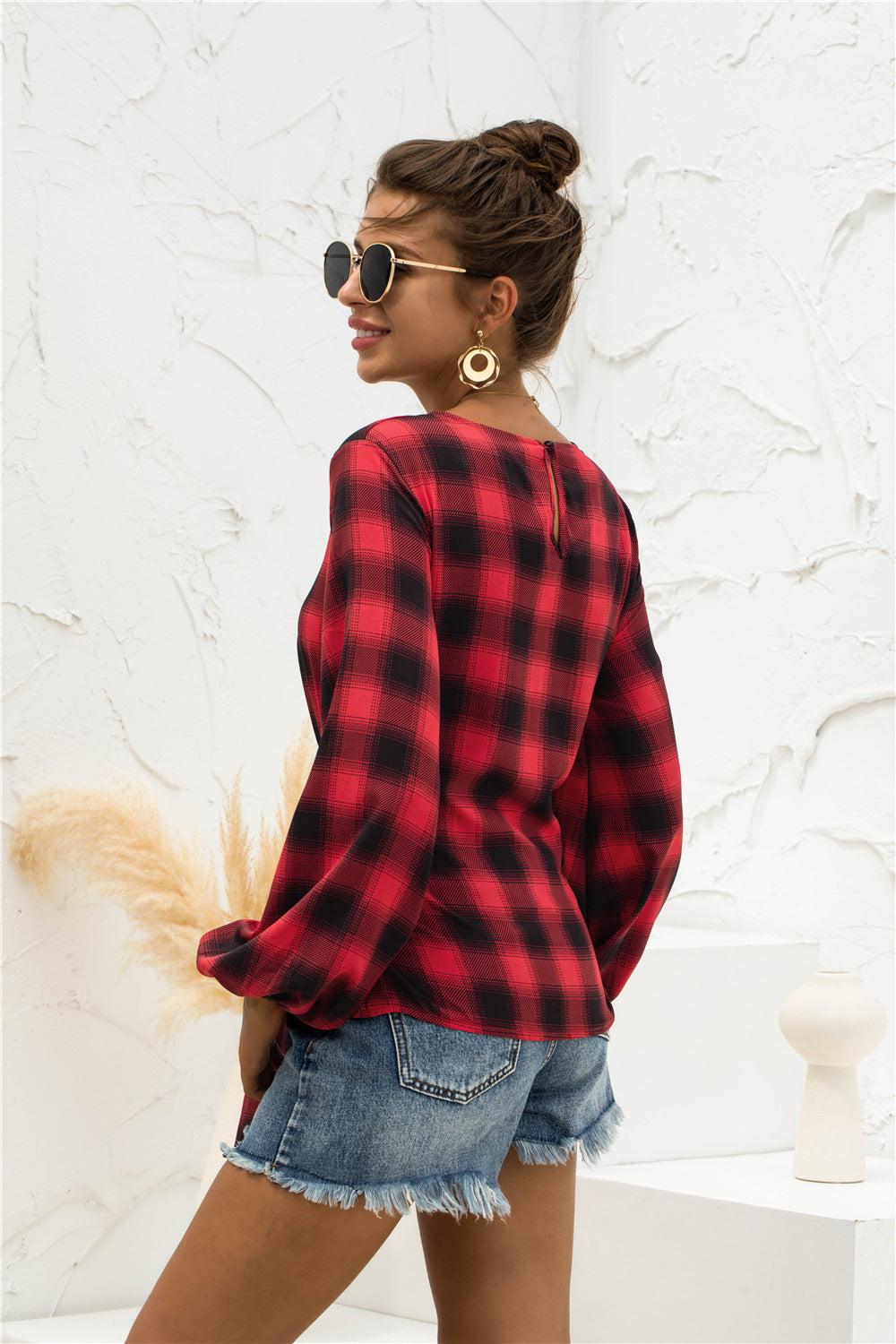 Damen Bluse mit Bindegürtel R&B