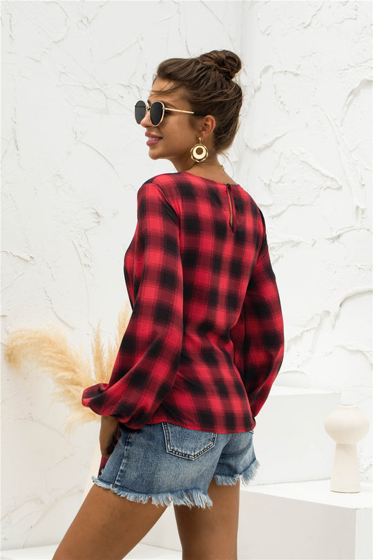 Damen Bluse mit Bindegürtel R&B