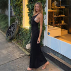 Damen figurbetontes Midikleid mit hohen Seitenschlitzen und Racerback R&B