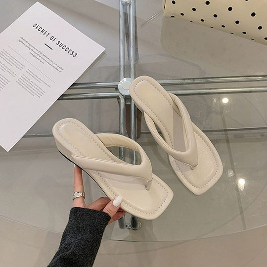 Damen trendige Zehentrenner-Sandalen mit elegantem Riemendesign R&B