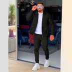 Herren eleganter und bequemer Sportanzug mit strukturierter Oberfläche R&B