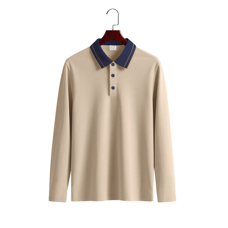 Herren Langarm-Poloshirt aus weichem Baumwollmix mit strukturiertem Kragen R&B