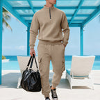 Herren Funkelndes Freizeit-Ensemble mit hohem Kragen und praktischen Taschen R&B