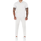 Herren elegantes Kurzarm-Hemd- und Hose-Set mit strukturiertem Design und komfortabler Passform R&B