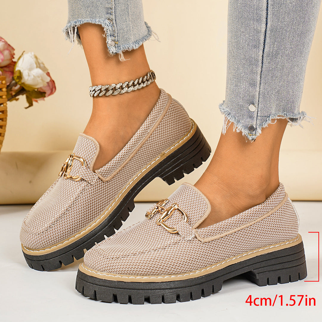 Damen atmungsaktive Slip-On Sneakers mit schickem Zierdetail R&B