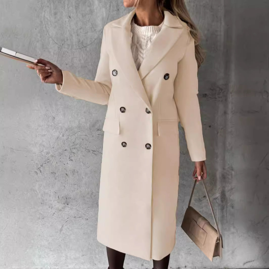 Damen Eleganter doppelt-gesetzter Trenchcoat R&B
