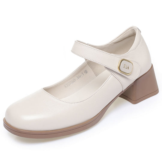 Damen Elegante Mary Jane Schuhe mit modischem Riemen und bequemem Blockabsatz R&B