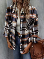 Damen lässige Karomuster Hemdjacke R&B