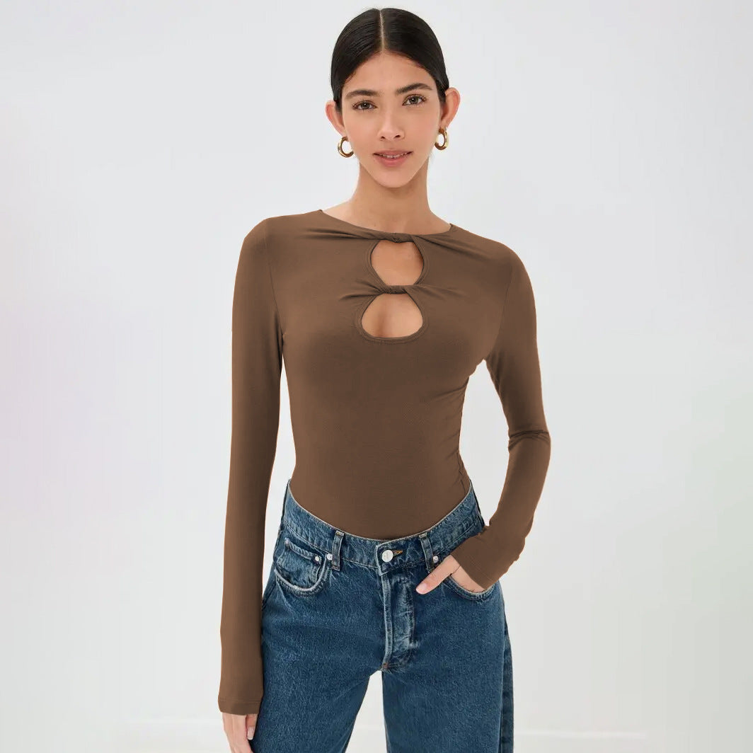 Damen Langarm Oberteil mit raffinierten Cut-Outs und eleganten Details R&B