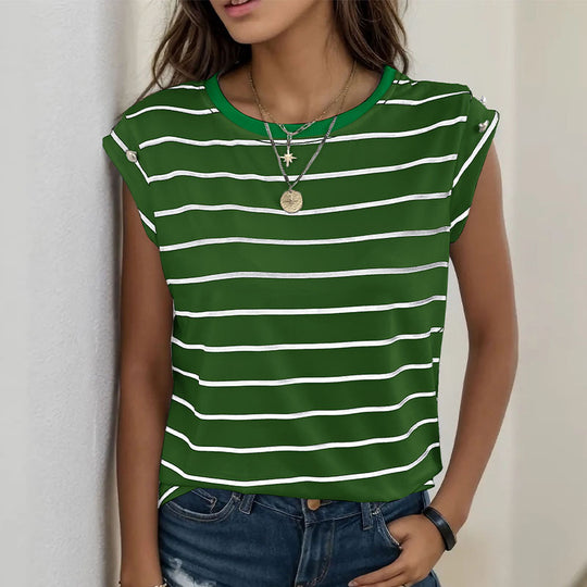 R&B | Ärmelloses gestreiftes T-Shirt Frauen