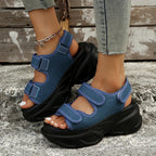 Damen Komfortable Sandalen mit dämpfendem Plateau und verstellbaren Klettverschlüssen R&B