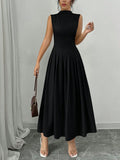 Damen Elegantes Maxikleid mit Plissee-Details