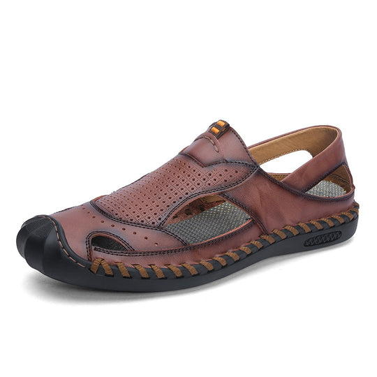 Herren Atmungsaktive Leder Freizeitschuhe mit rutschfester Sohle R&B
