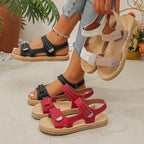 Damen Bequeme Riemchen-Sandalen mit verstellbaren Klettverschlüssen R&B