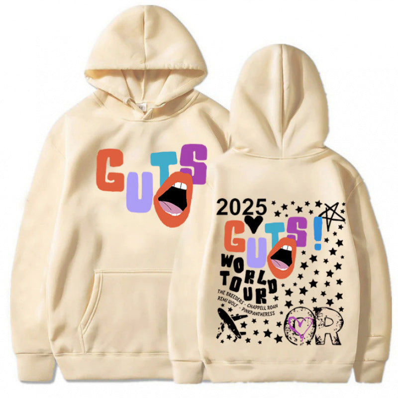 Damen Kapuzenpullover mit kreativen Grafikelementen und einzigartigem Tour-Print R&B