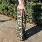 Damen bequeme Cargohose mit elastischem Bund und Camouflage-Muster R&B