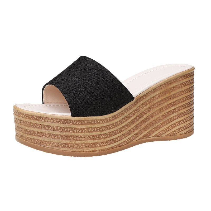 Damen Wedge-Pantoletten mit weitem Träger und rutschfester Sohle R&B