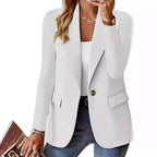 Damen Eleganter Casual Blazer mit modernen Taschen und dezentem Knopf R&B