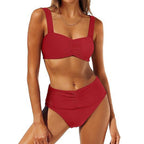 Damen Hochgeschnittener Bikini mit Raffung R&B