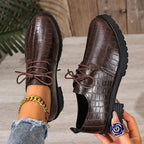 Damen Schnürschuhe im eleganten Kroko-Look R&B