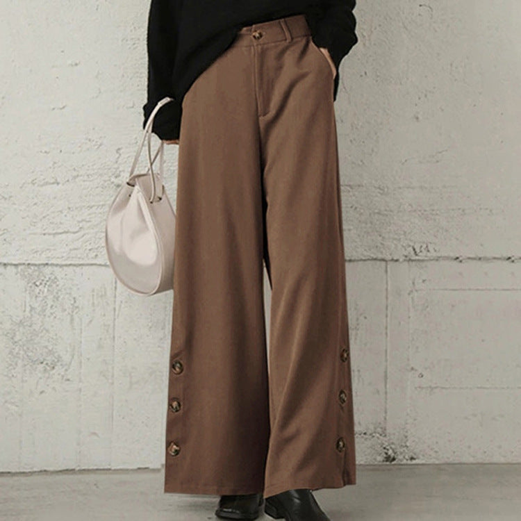 Damen Weite Hosen mit Knopfdetails R&B