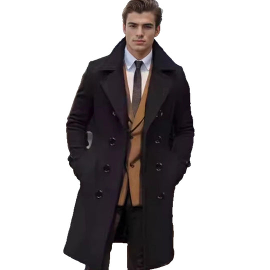 Herren eleganter Woll-Mantel R&B