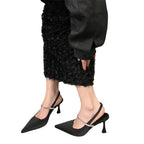 Damen Elegante Slingback-Pumps mit Glitzerakzent und spitzem Zehenbereich R&B