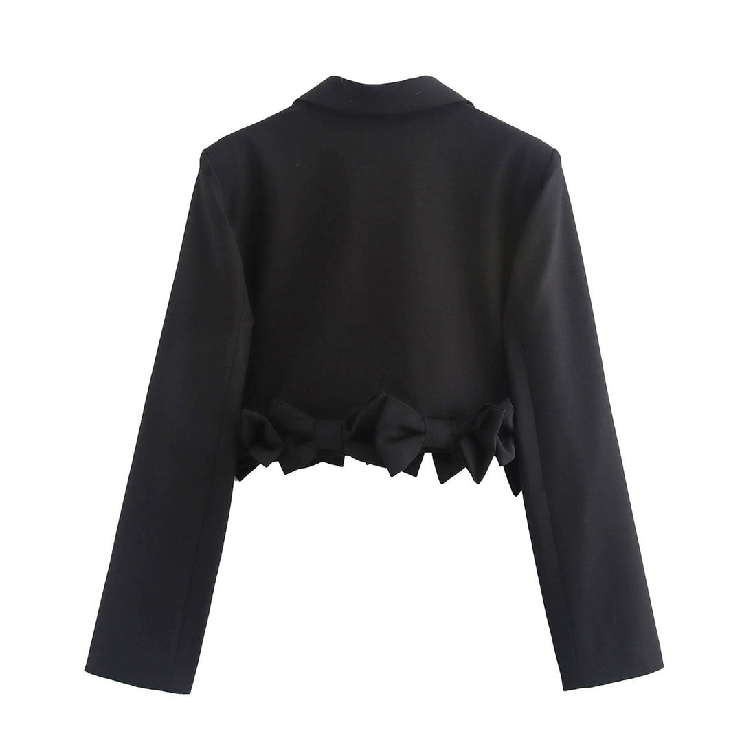 Damen cropped Blazerjacke mit Rüschendetails und schickem Schnitt R&B