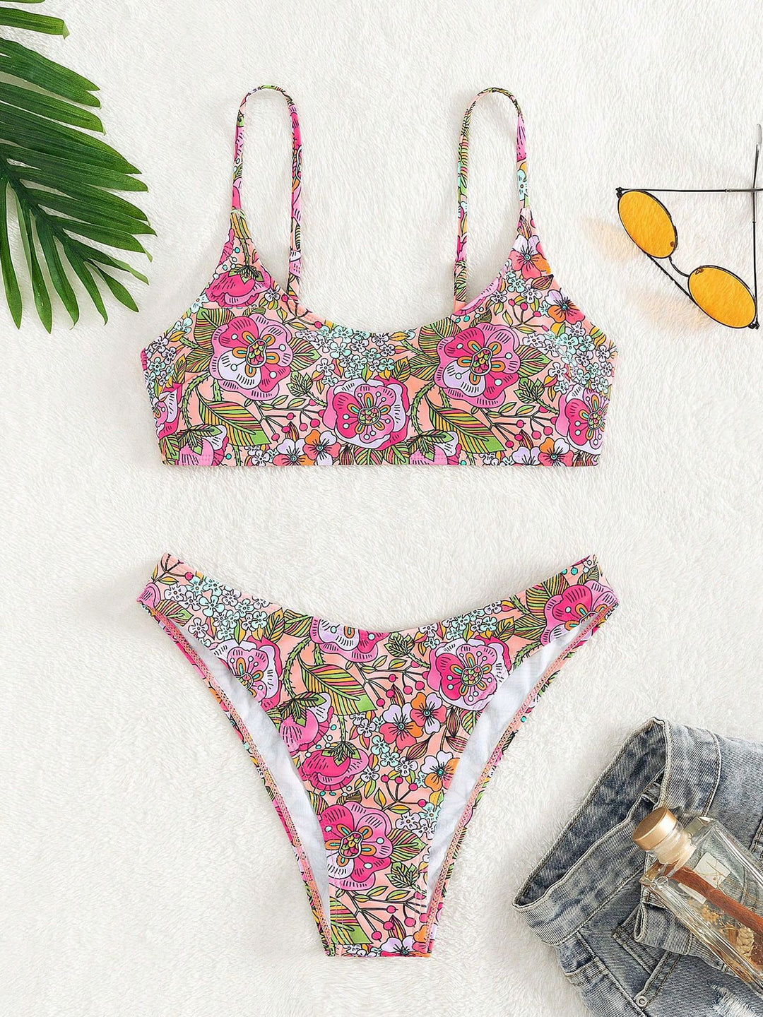 Damen Blumenmuster Bikini-Set R&B