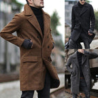 Herren eleganter doppelt geschliffener Wollmantel R&B