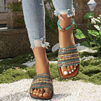 Damen komfortable Riemen-Sandalen mit eleganten Verzierungen R&B