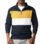 Herren sportlicher Pullover mit Stehkragen und Reißverschluss R&B